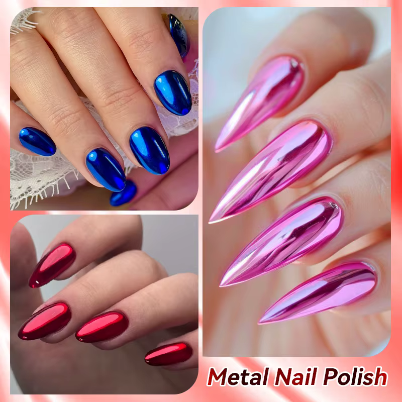 LILYCUTE 7ml miroir métallique Vernis à ongles pas besoin de lampe UV LED fournitures pour ongles Ve