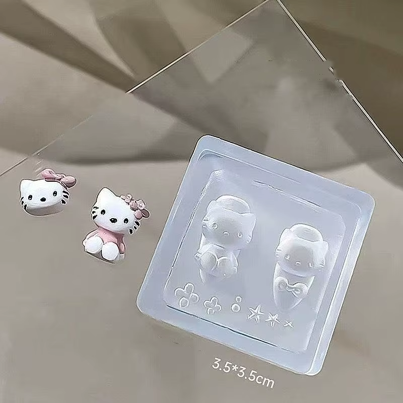 Moules 3D en Silicone pour Nail Art, dessin animé mignon Sanrio Hello Kitty Kuromi, modèle pour la f