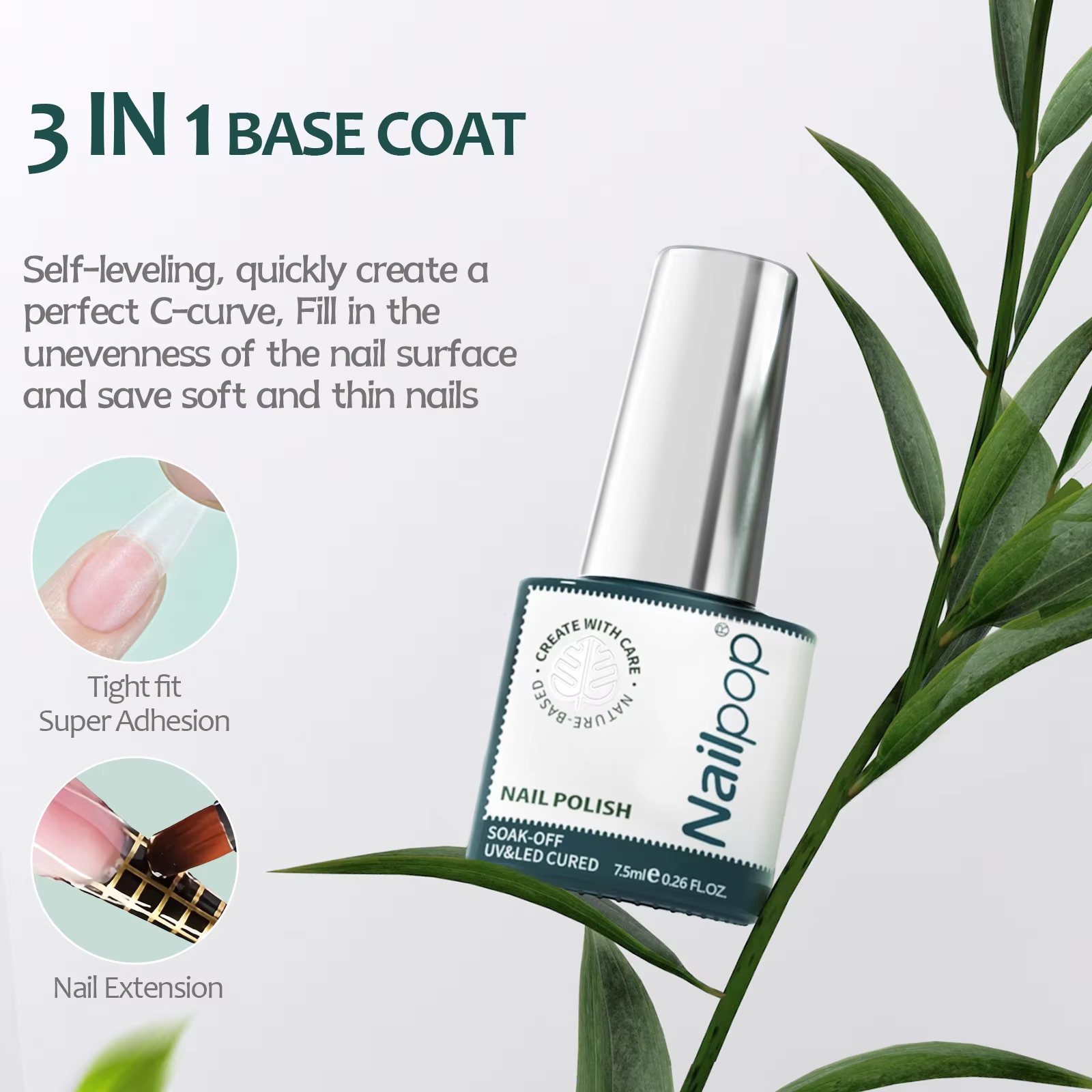 NAILPOP 3-en-1 couche de Base 7ml sans essuyage mat et brillant couche de finition Gel vernis pour d