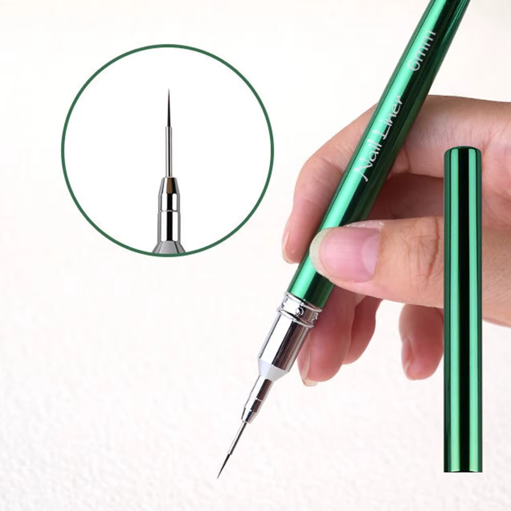 Liner vert en métal pour Nail Art, détails extrêmement fins, brosse pour manucure, Design à faire so