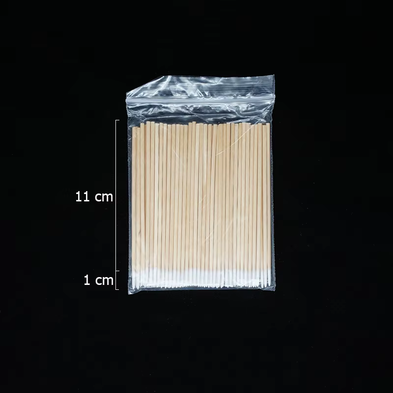 300 pièces ongles bois coton-tige bâtons propres dissolvant de vernis à ongles outils d'art tête de