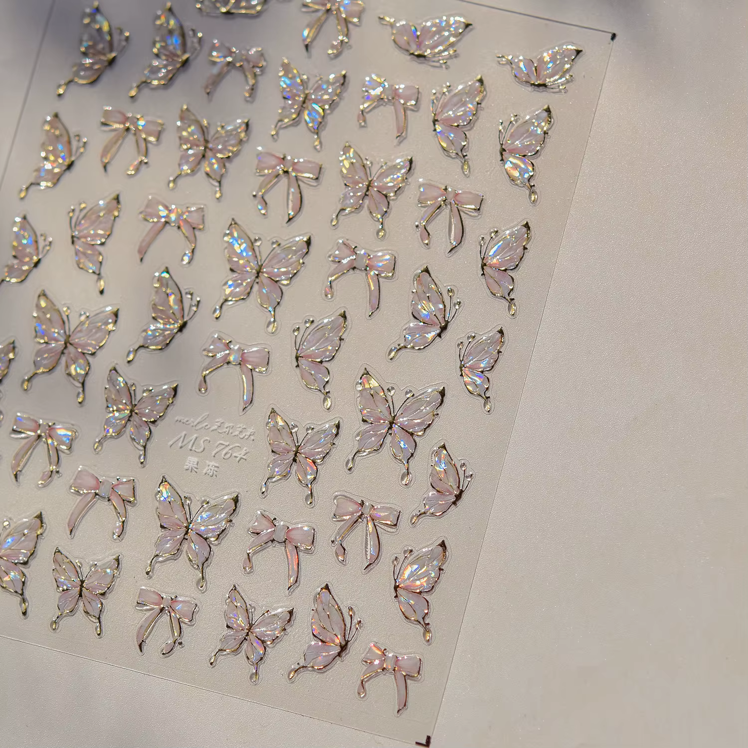 Gelée papillon 5D Nail Art autocollant strass cristal charmant brillant insectes animaux bricolage a