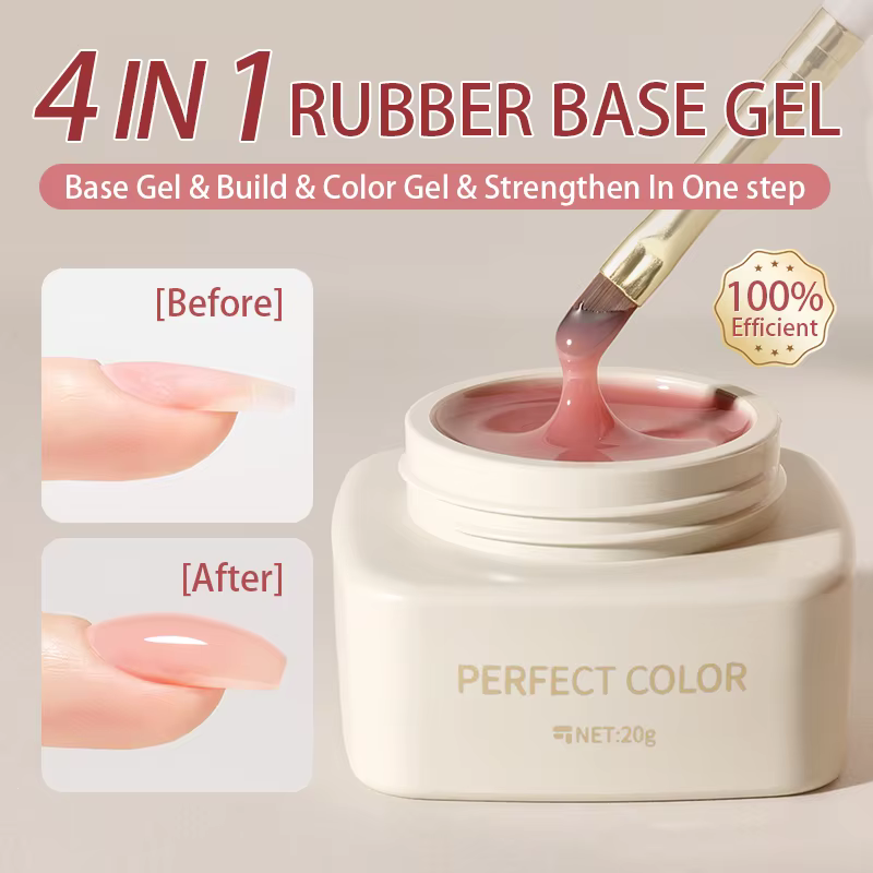Vernis à ongles 4 en 1, couleur parfaite, 20g, 12 couleurs, Base en caoutchouc, Extension pour brico