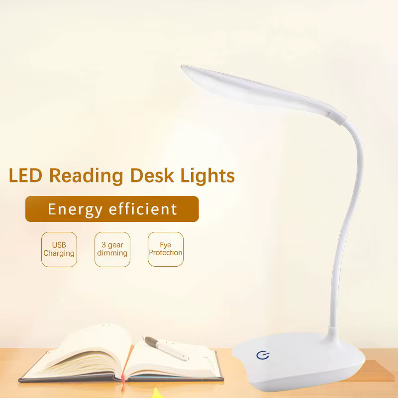 Lampe de bureau LED aste par USB, protection des yeux, veilleuse pour chambre à coucher, lampe de le