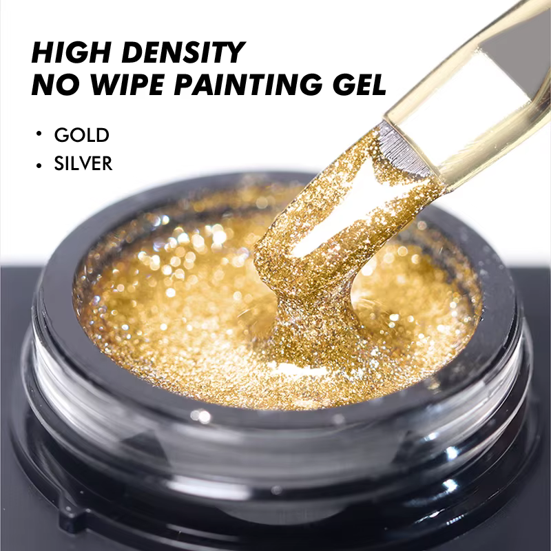 CHUNSHU haute densité platine Gel vernis à ongles semi-solide 5G réfléchissant or argent paillettes
