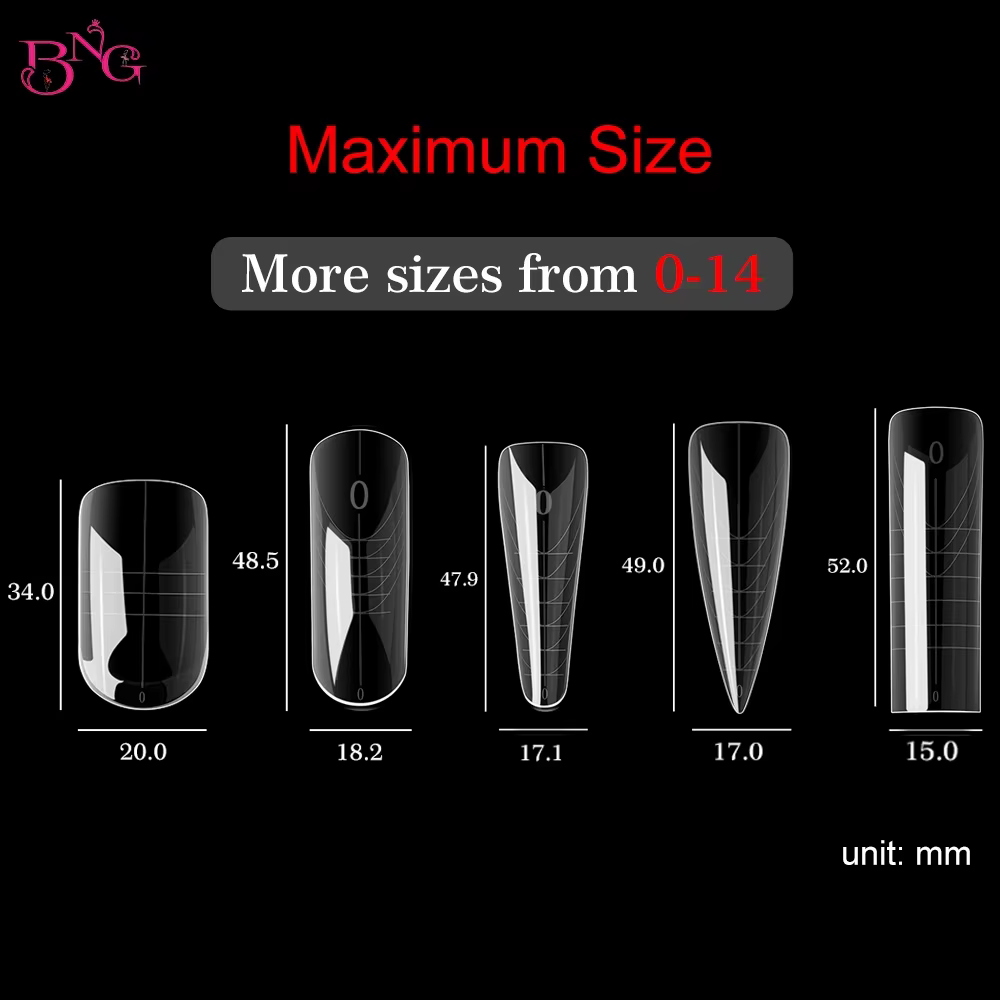 BNG ongles double formes pour Poly Extension Gel ongles formes pour constructeur Gel réutilisable 15