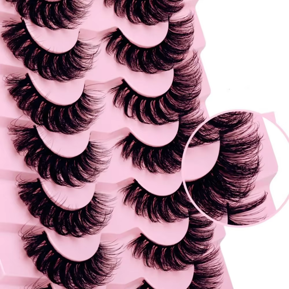 7 paires de faux cils cils vaporeux aspect naturel faux cils oeil de chat Faux vison bande moelleuse