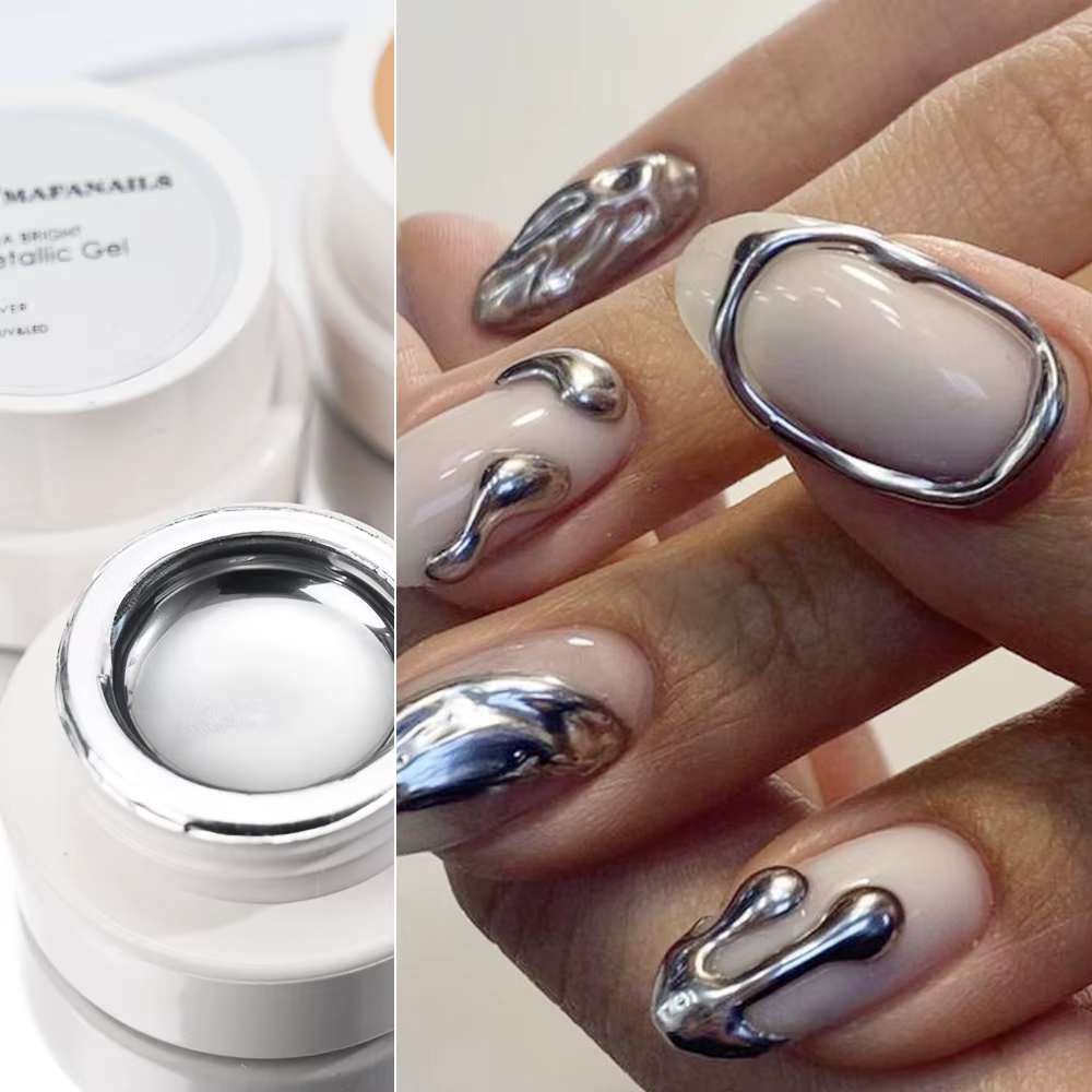 1 boîte de vernis à ongles Gel métallique effet miroir doré, ligne de Nail Art française/peinture de