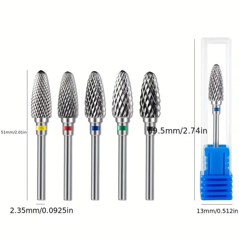 Forets à ongles en carbure de tungstène, perceuse de manucure électrique, accessoires, fraises pour
