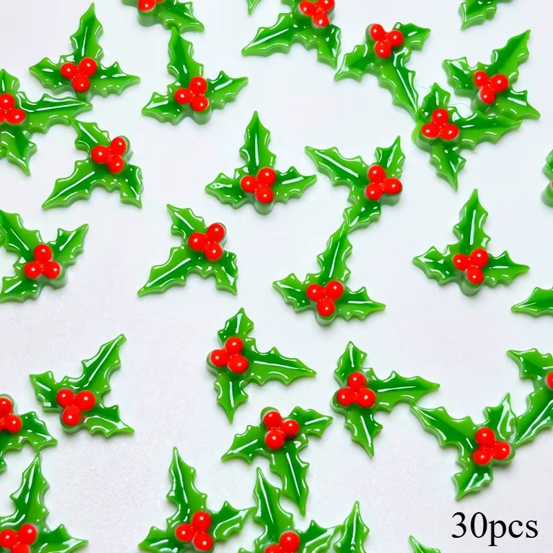 30/60 pièces Décorations d'ongles en forme de feuilles d'été, accessoires scintillants festifs, four