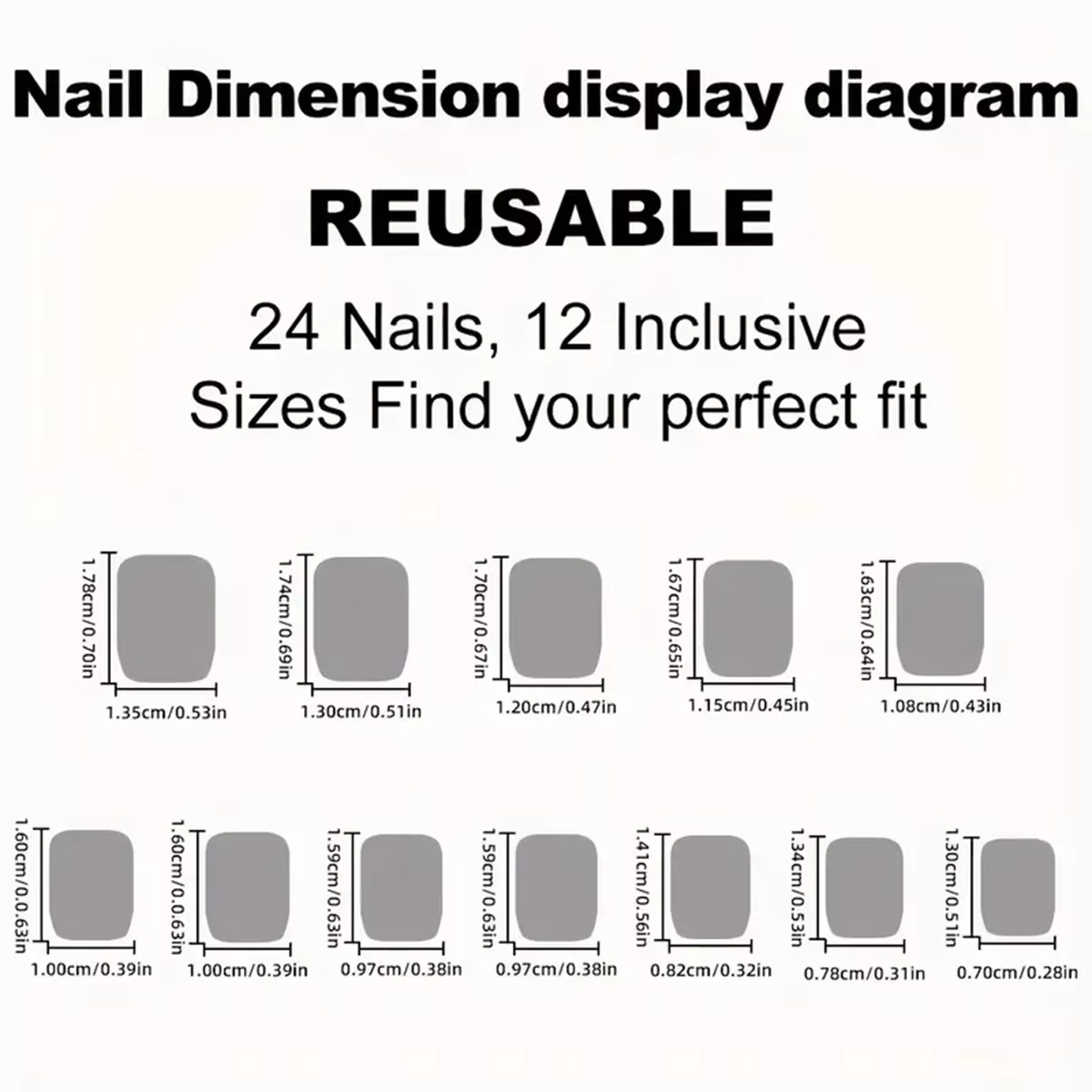 24 morceaux de faux ongles carrés courts, avec un cœur dégradé teint en halo et un design français c