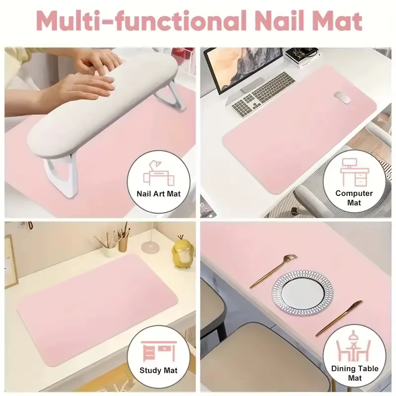 Tapis de Table pour Nail Art, doux et pliable, repose-main pour manucure, imperméable, anti-rayures,