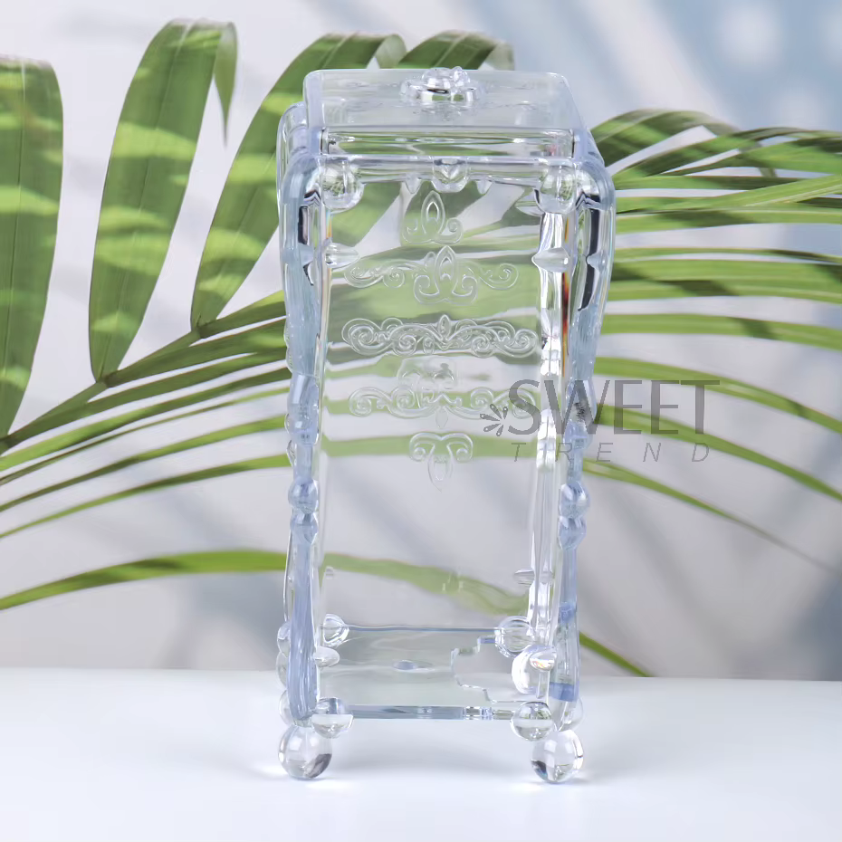 Boîte de rangement pour tampons de coton en acrylique, boîte de rangement pour ongles, Design Transp
