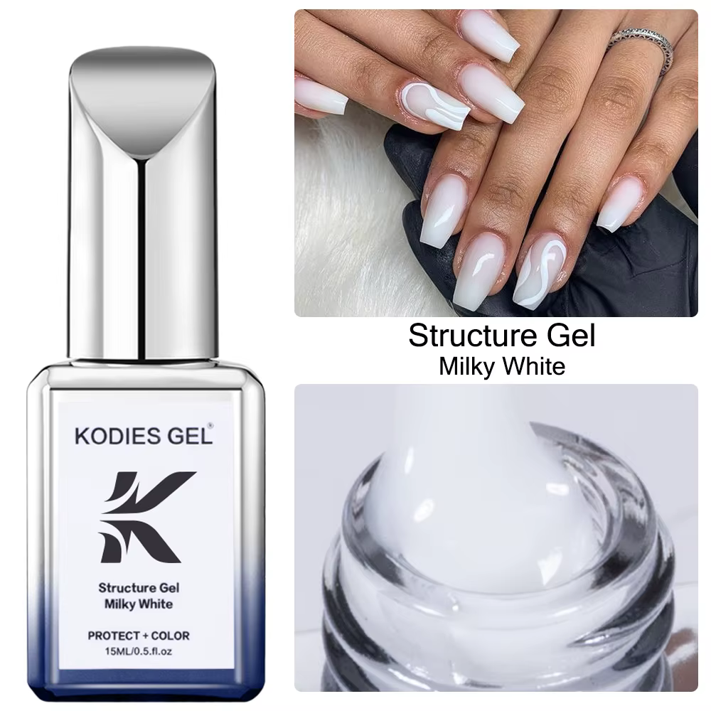 KODIES GEL Structure Base en caoutchouc Gel vernis à ongles ivoire Beige vernis à ongles Semi Perman