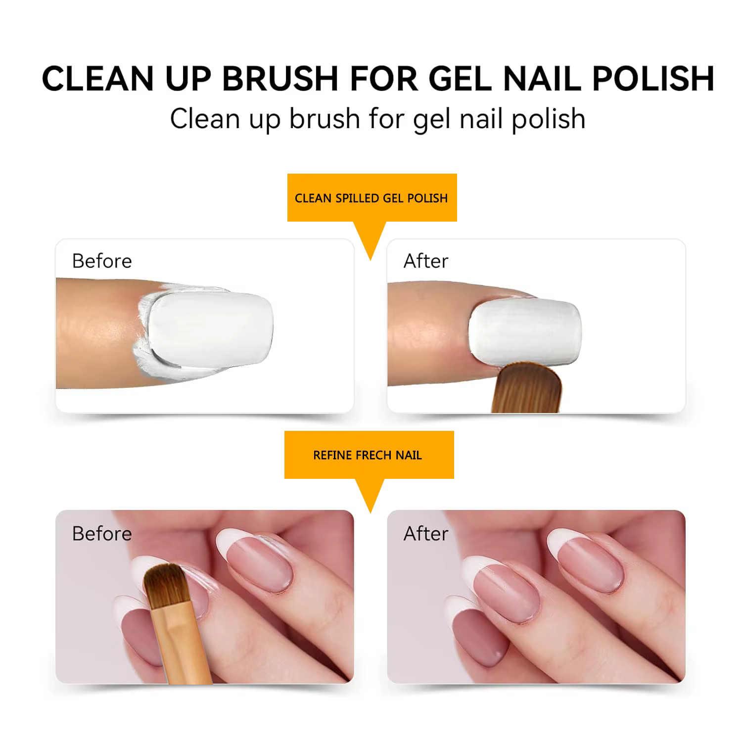 Kolinsky – brosse à ongles française, dessin acrylique, strass, peinture sur Gel, manche en métal do