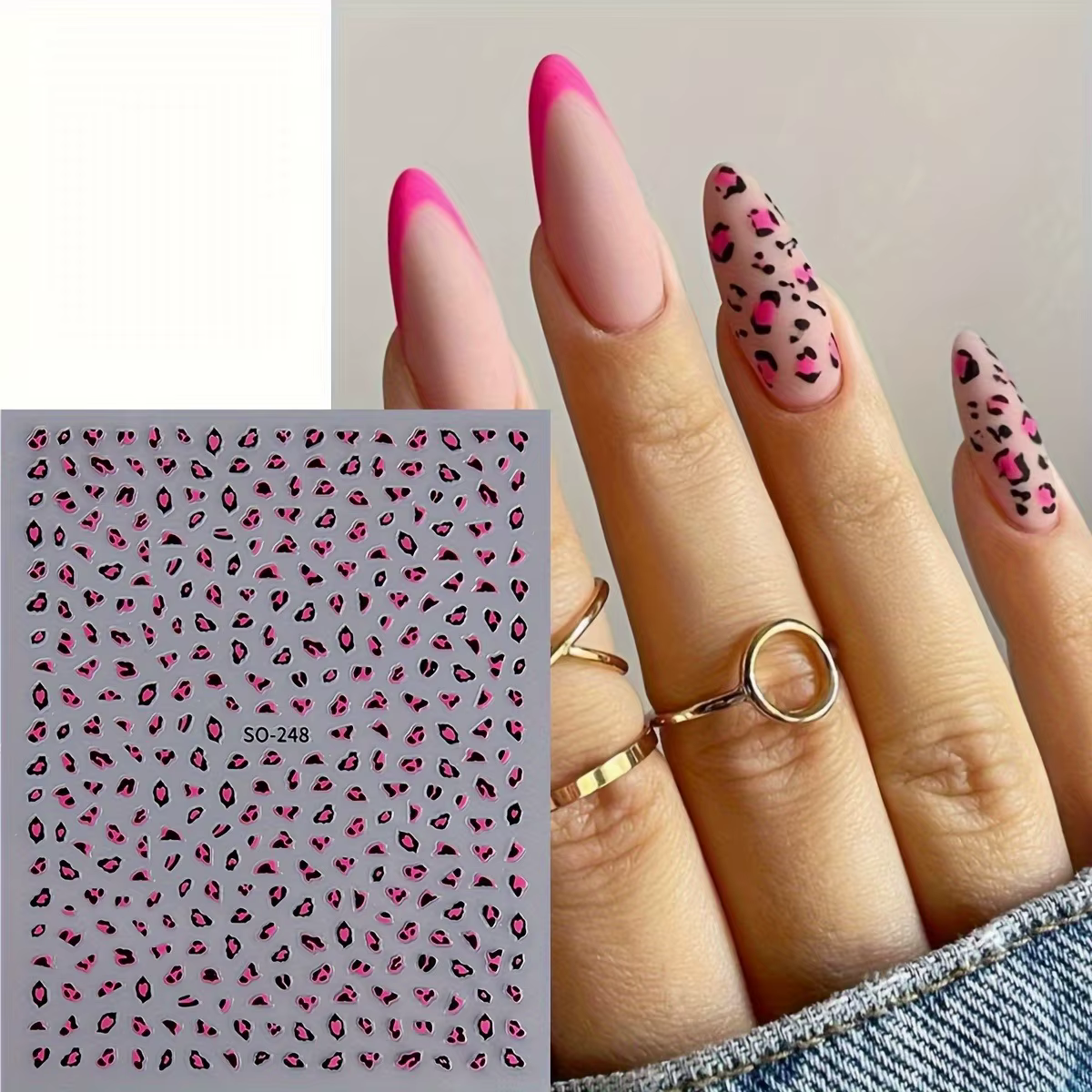 Meilad – autocollants pour ongles imprimés léopard, faciles à appliquer pour la décoration des ongle