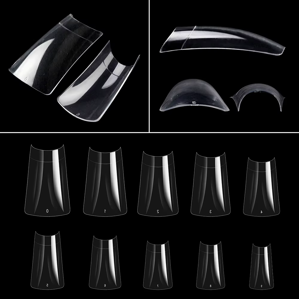 Embouts d'ongles de canard 500 pièces/sac, mélange de tailles claires et incurvées, faux ongles en a