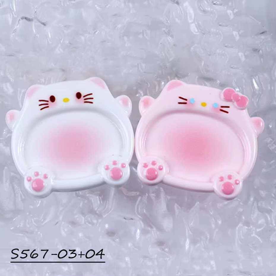 Palette de mélange de couleurs pour nail art, 2 pièces, motif ours de dessin animé mignon, outils de
