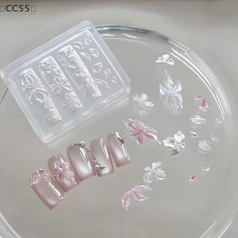 maveraCC55 Fiore de lys coquille de mer conque corail étoile de mer 3D acrylique moule à ongles déco
