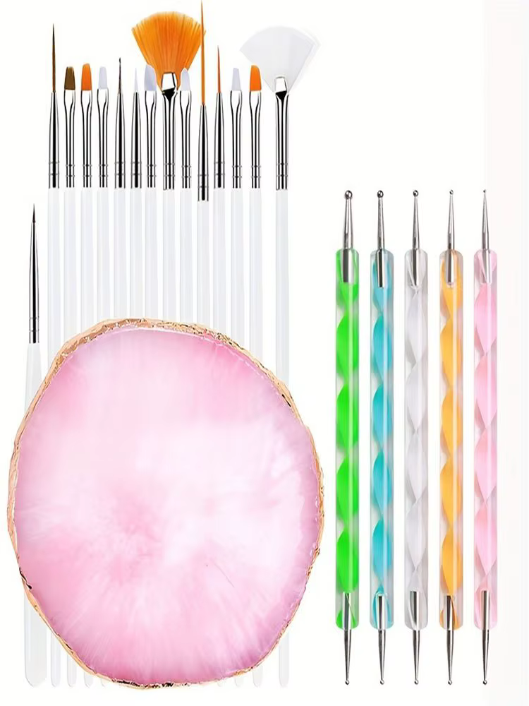 Ensemble de pinceaux professionnels pour Nail Art, 21 pièces, pointe de conception, lignes de Gel UV