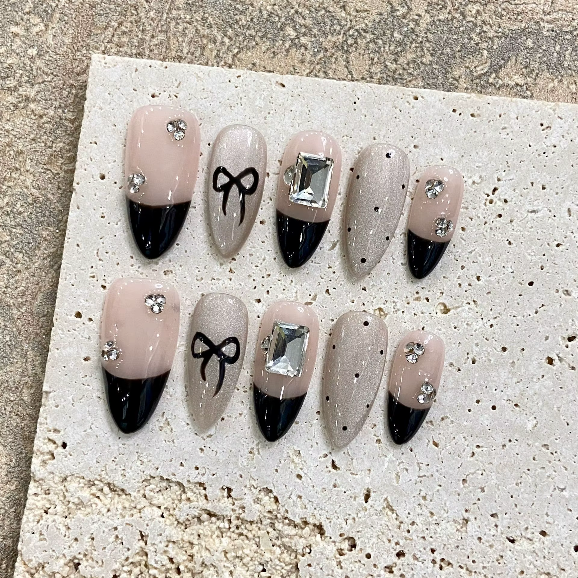 Faux Amande à Paillettes Amovibles pour Femme, Poignée Portable, Design Clip, Cool, Européen, Fait à