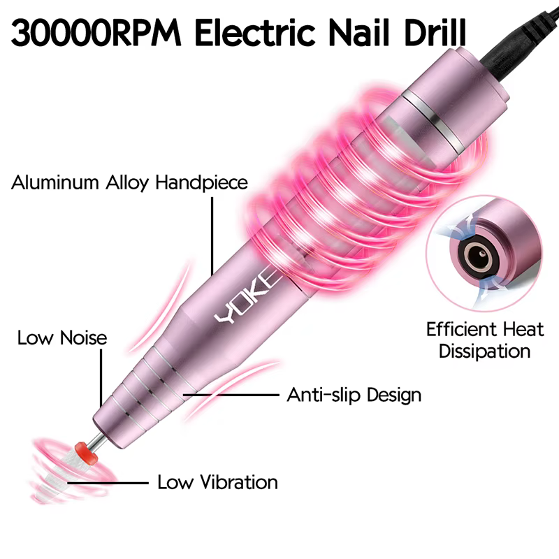 Perceuse à ongles USB 30000 tr/min pour vernis à ongles acrylique fraisage lissage callosités Machin