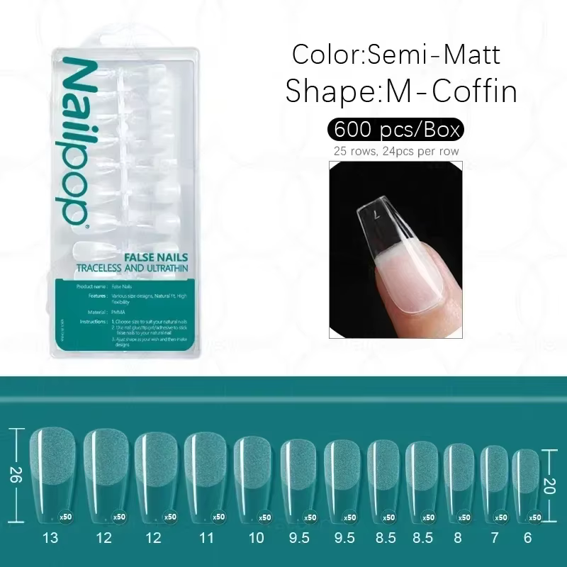 Nailpop-Faux ongles à couverture complète, capsules en acrylique, matériel professionnel, imbiber le