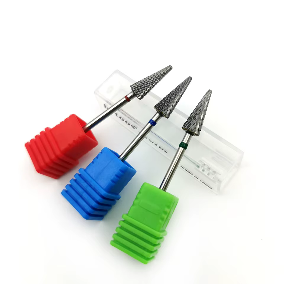 HYTOOS-Foret à Ongles en Forme de Cône, Fraise en Carbure pour Manucure, Fraise à Distance, Accessoi