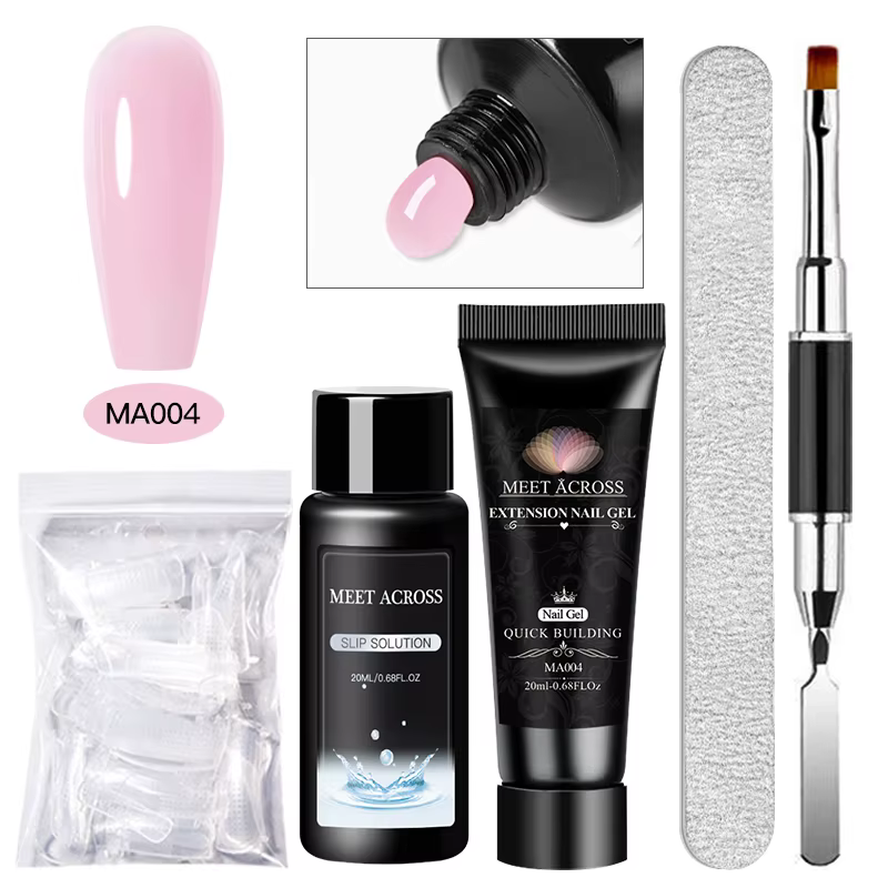 Ensemble de Gel pour ongles en Poly Extension, 5 pièces, blanc clair, nu, rose, vernis de constructi