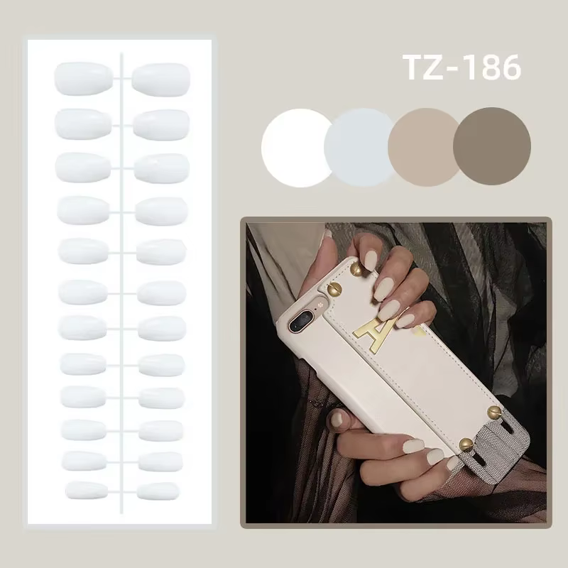 Faux ongles carrés moyens avec colle, 24 pièces, fleurs roses Blush, couverture complète, acrylique 