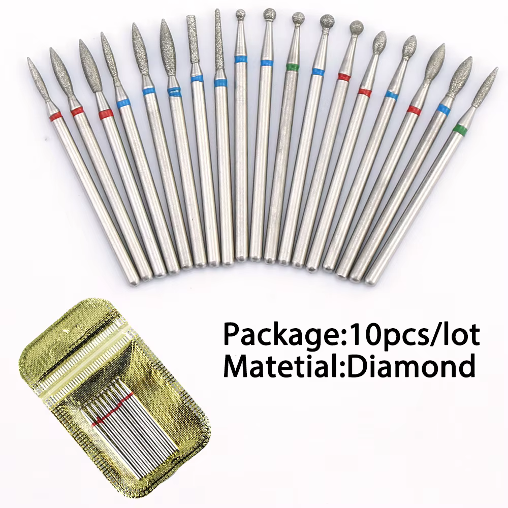 10 pièces diamant fraise ongles forets ensemble pour manucure accessoire pédicure électrique Machine