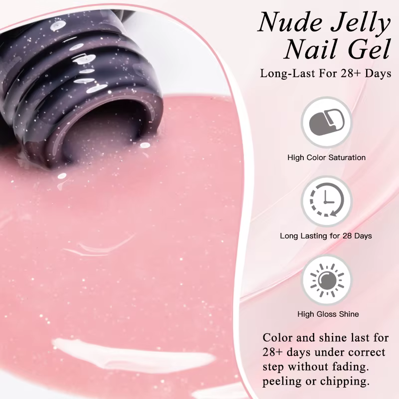 Ensemble de vernis à ongles Gel gelée nue, 6 pièces, transparent, translucide, pour manucure, fourni