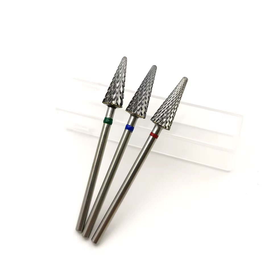 HYTOOS-Foret à Ongles en Forme de Cône, Fraise en Carbure pour Manucure, Fraise à Distance, Accessoi