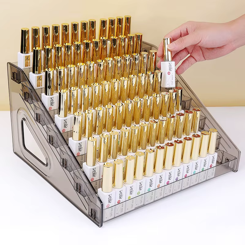 Présentoir de vernis à ongles en acrylique transparent, support de rangement en plastique multicouch