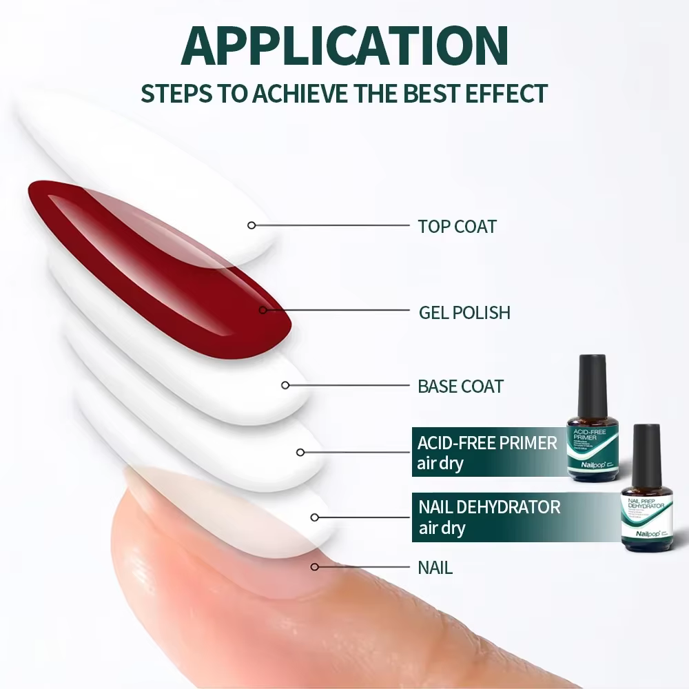 NAILPOP déshydrateur d'apprêt des ongles et de préparation des ongles 15ML vernis à ongles tremper U