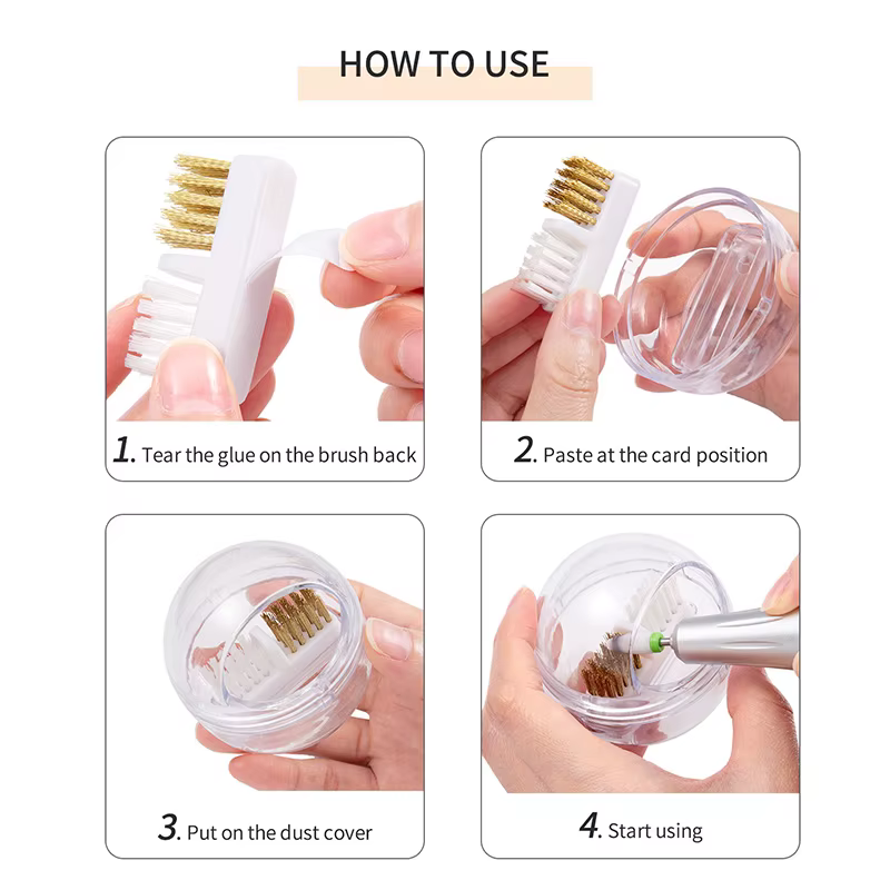 Mèches électriques pour perceuse à ongles, brosse avec boîte anti-poussière, coupe-manucure portable