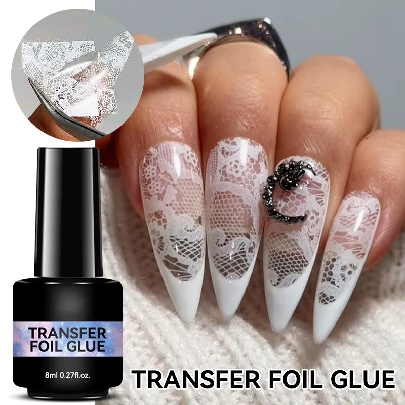 Vernis à ongles semi-permanent en gel pour transfert de motifs, colle adhésive pour autocollants, ge