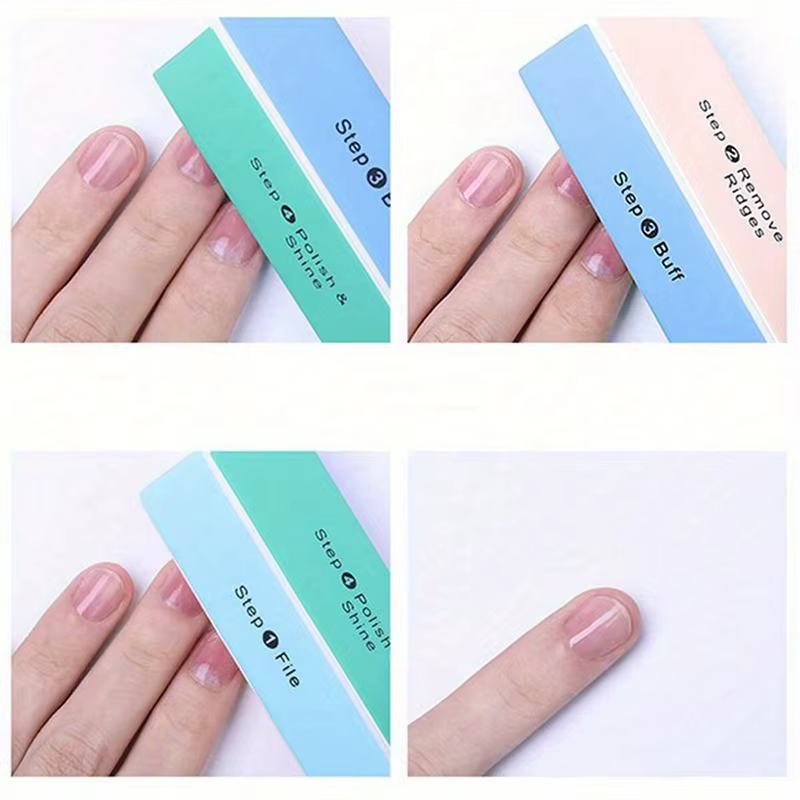1/3/5 pièces/ensemble bloc tampon à ongles 4 voies bloc de polissage coloré brillant polisseuse lime