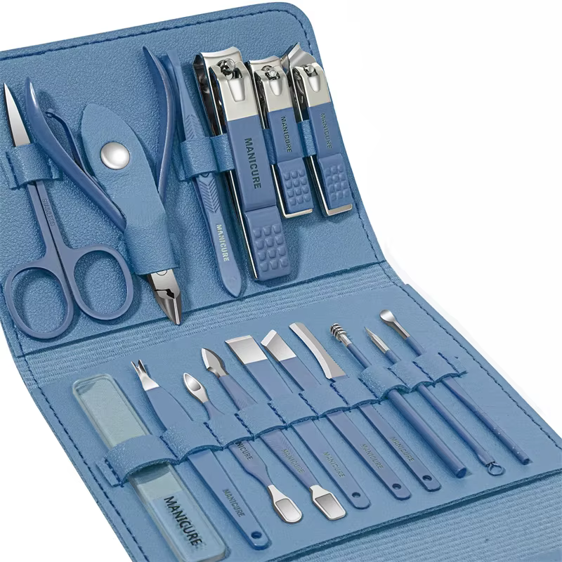 Ensemble de manucure 16 en 1, Kit complet de fonctions, ensembles de pédicure professionnels en acie