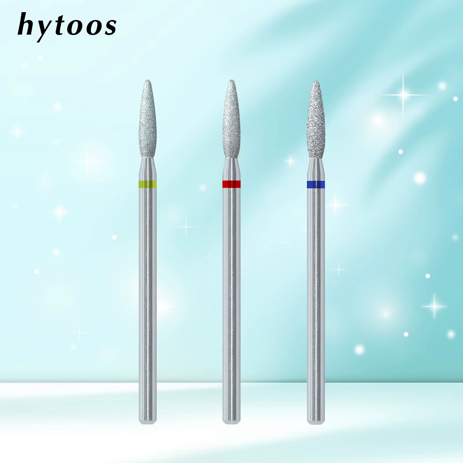 HYTOOS Chrome diamant forets à ongles embout émoussé Pro russe foret à cuticules pour perceuses peau