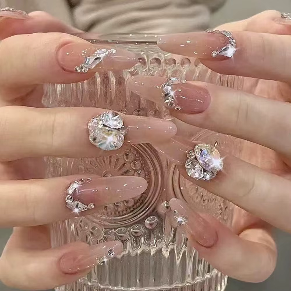 Mini accessoires pour Nail Art, 12 grilles, pointe de manucure éblouissante, décorations en strass à