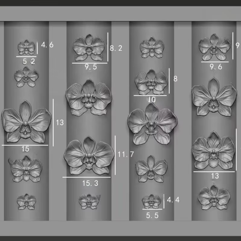 Moule à ongles en Silicone 3D fleur Phalaenopsis, bricolage, fleur d'orchidée papillon douce, modèle