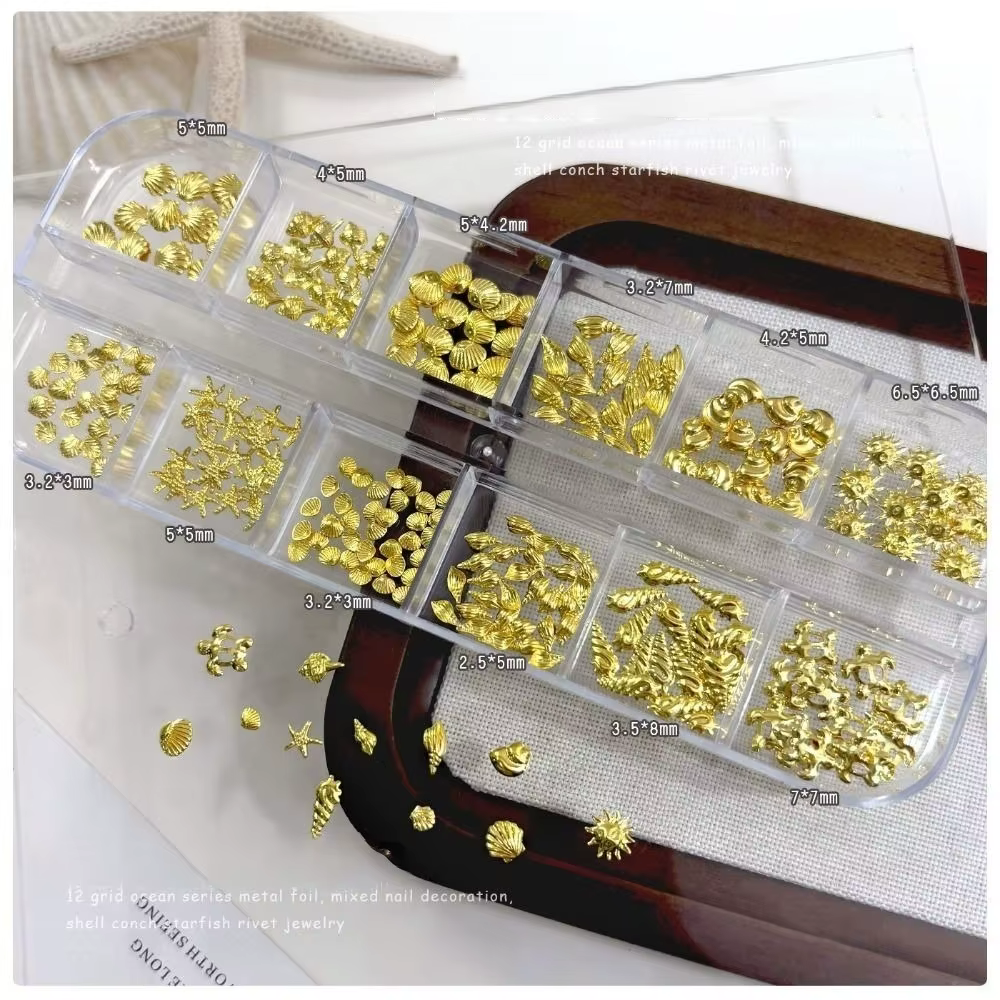 Strass pour nail art sur le thème de l'océan, breloques 3D pour ongles en forme de plage, étoiles de