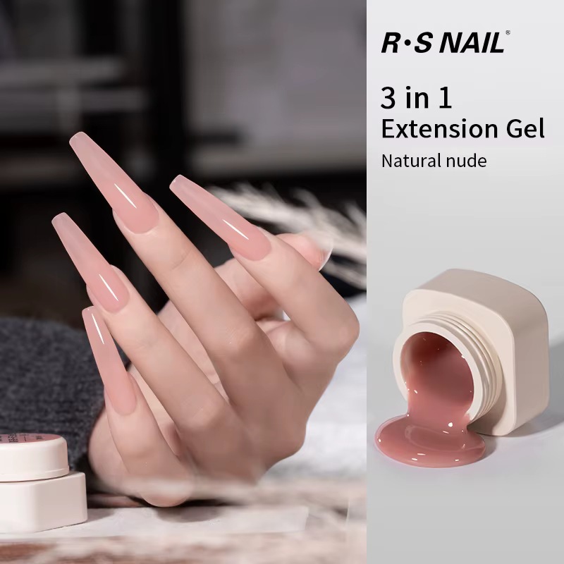 RSNAIL 5g 3 en 1 Extension Gel vernis à ongles doré argent paillettes scintillant construction UV Ge