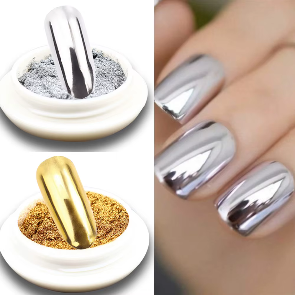 1 pot métallique miroir Chrome poudre à ongles holographique Laser argenté doré ongles frottant pail
