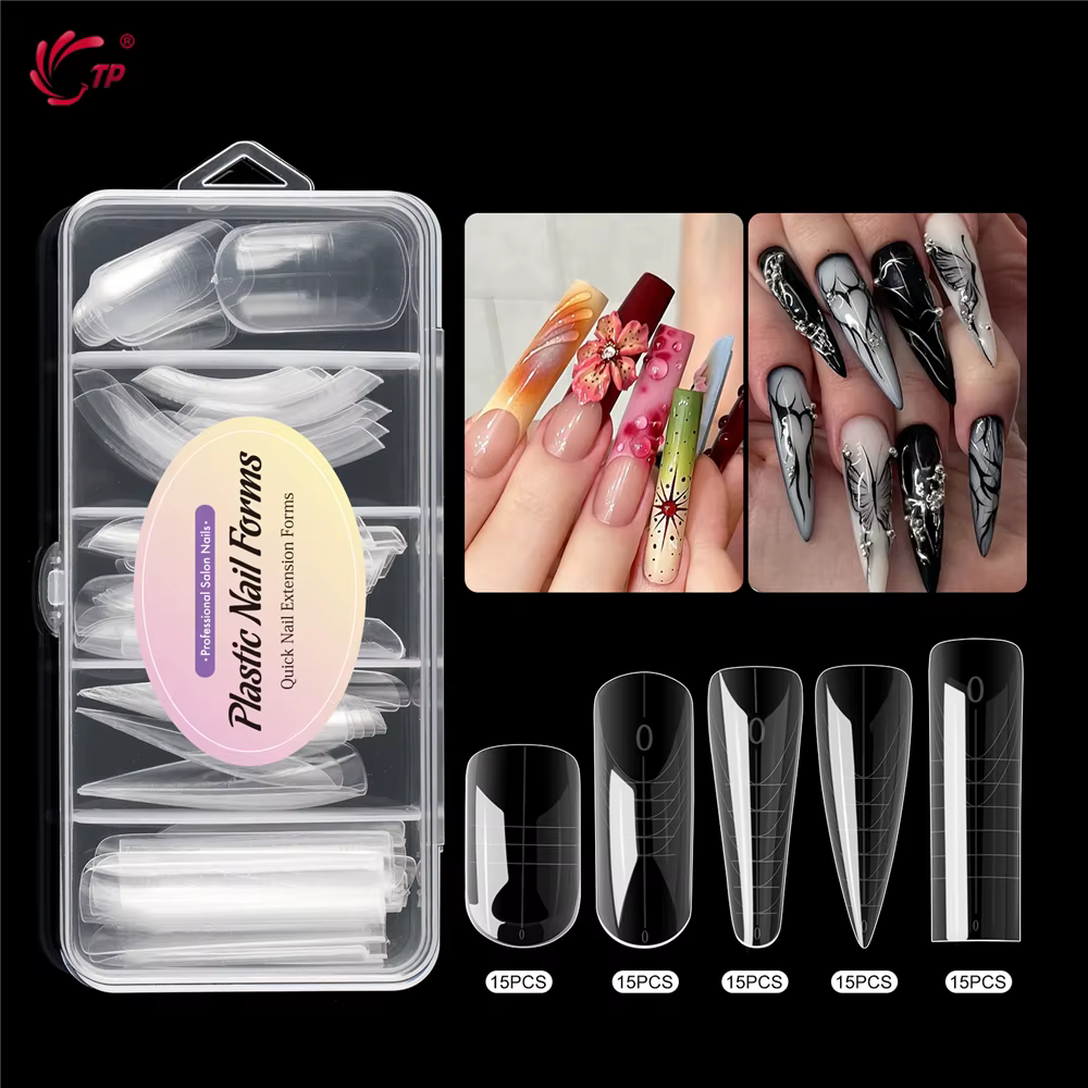 TP 75 pièces/150 pièces Stiletto double forme ongles acrylique construction rapide Gel moule couvert