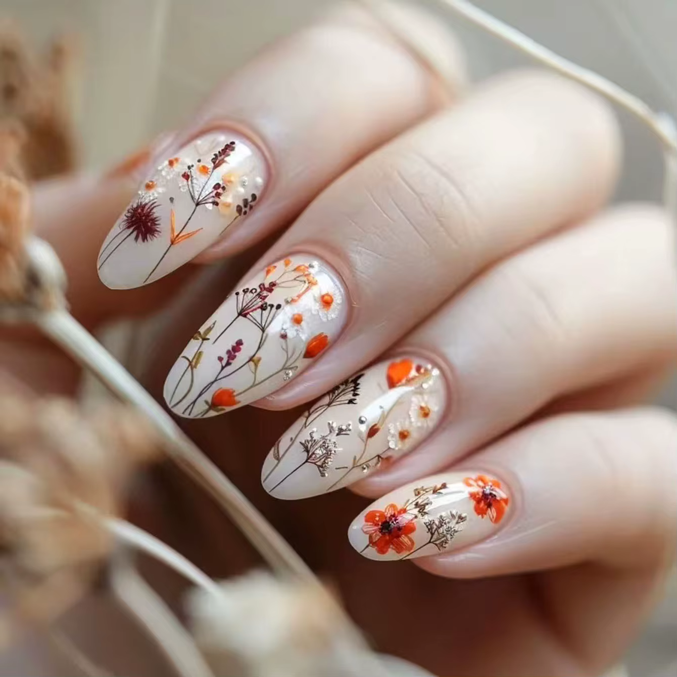 24 faux ongles en amande mi-longs avec motif à carreaux coloré, à presser, effet Dopamine, couvrance