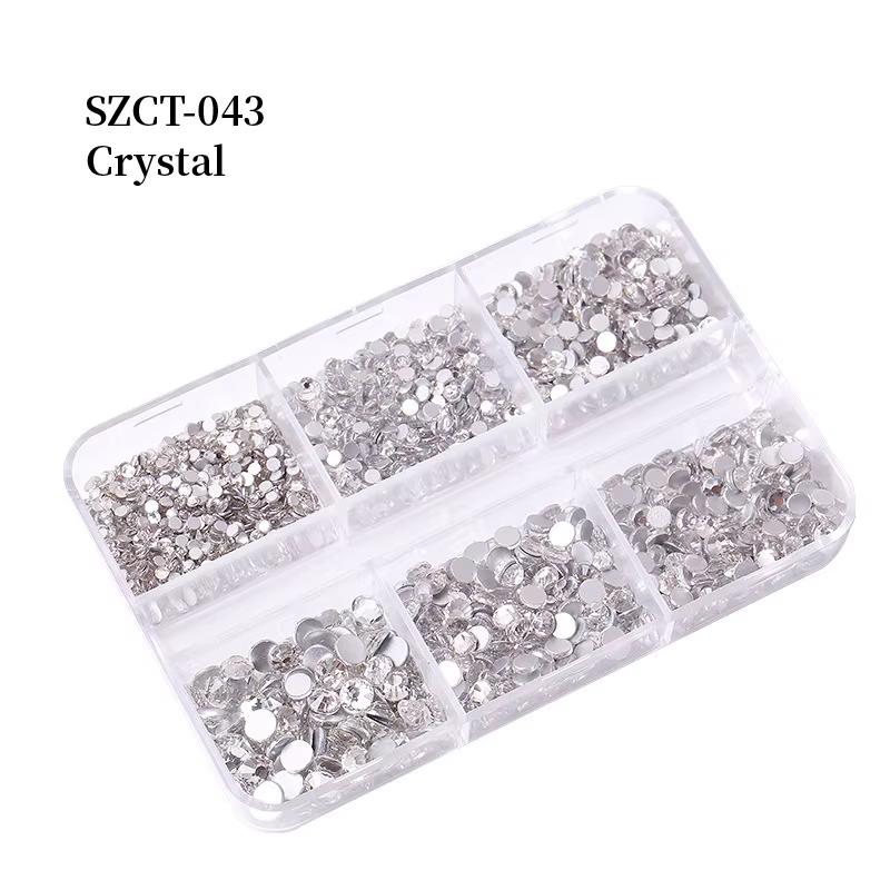 6 grilles SS6-20 taille mixte rose Bronze argent Flatback strass gemmes diamants clignotants 3D Nail