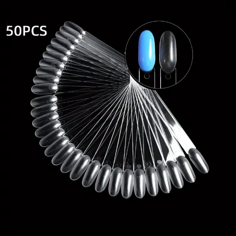 50 pièces carte de couleur pointes d'ongle affichage clair Nature couleur faux ongles conseils pour