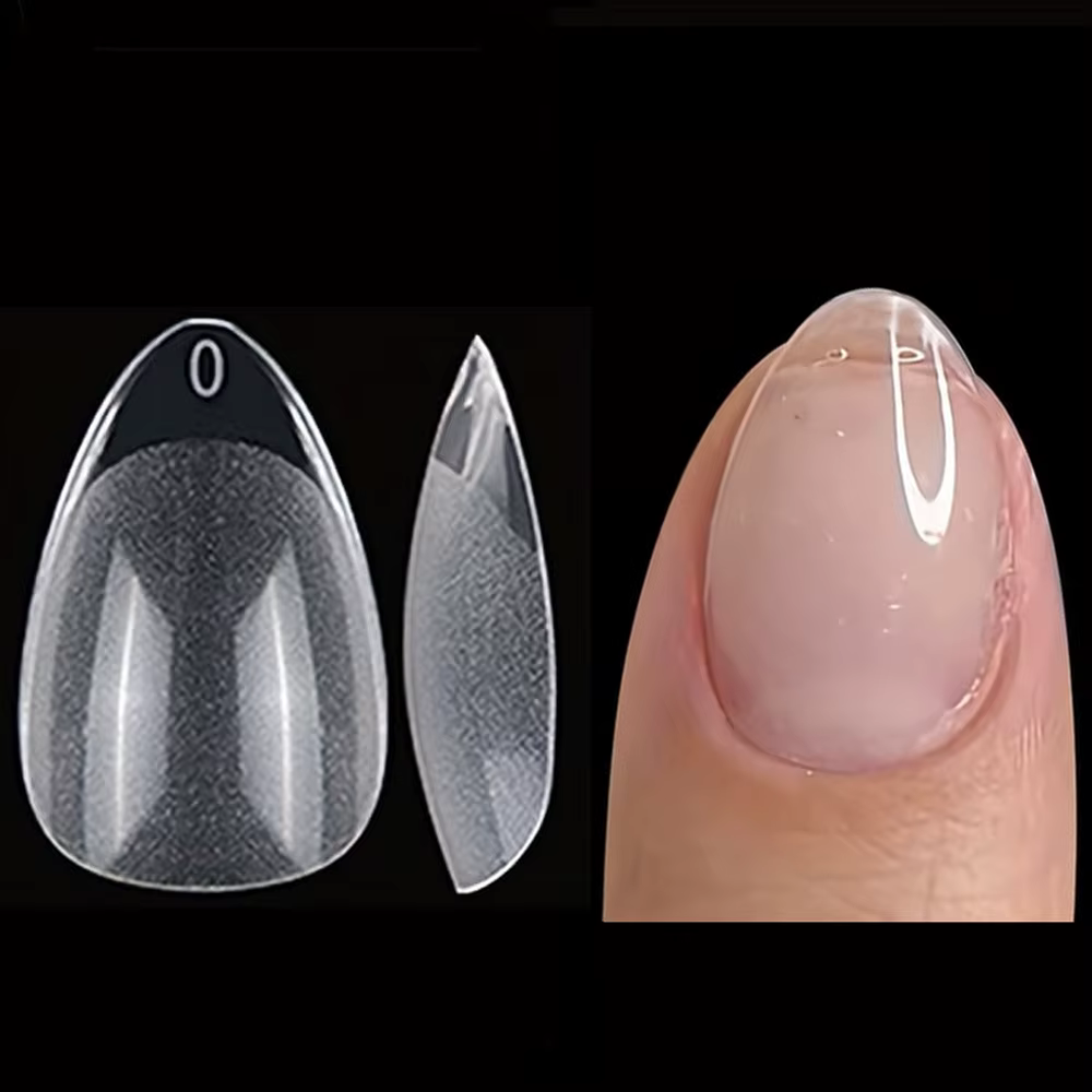 120PCS-Faux ongles courts semi-givrés en amande – parfaits pour la conception des ongles et les exte
